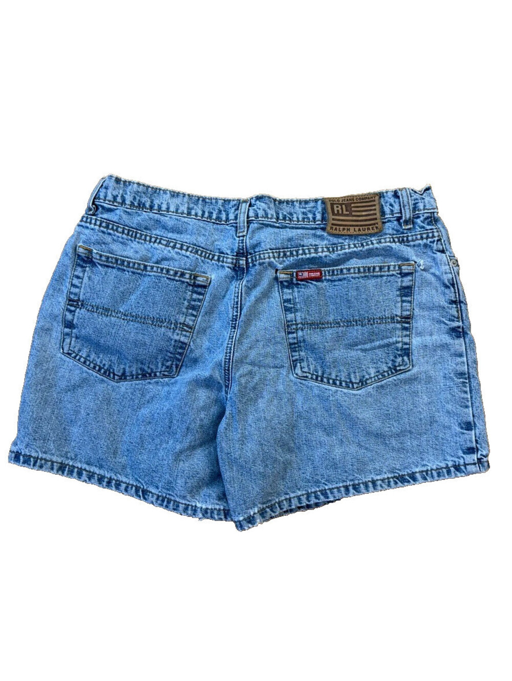 Y2K Polo Jeans Ralph Lauren Denim Short Shorts Light Wash Women's 14 34x5